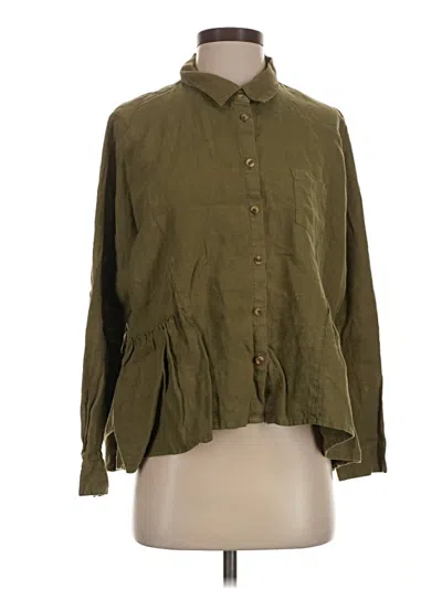 Pre-owned Holding Horses Long Sleeve Button Down Shirt In Green