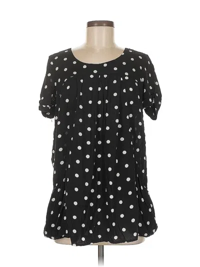 Pre-owned Holding Horses Short Sleeve Blouse In Black