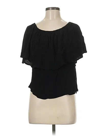 Pre-owned Holding Horses Short Sleeve Blouse In Black