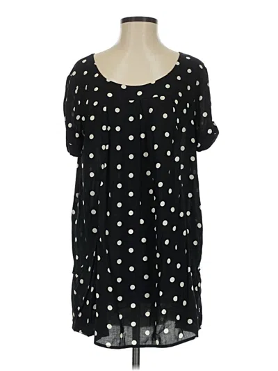 Pre-owned Holding Horses Short Sleeve Blouse In Black