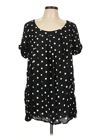 Pre-owned Holding Horses Short Sleeve Blouse In Black