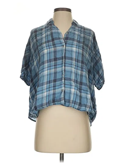 Pre-owned Holding Horses Short Sleeve Blouse In Blue