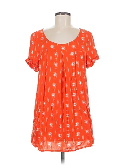 Pre-owned Holding Horses Short Sleeve Blouse In Orange