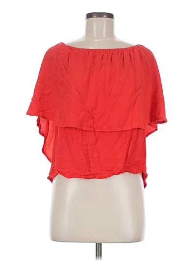 Pre-owned Holding Horses Short Sleeve Blouse In Red