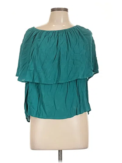 Pre-owned Holding Horses Short Sleeve Blouse In Teal