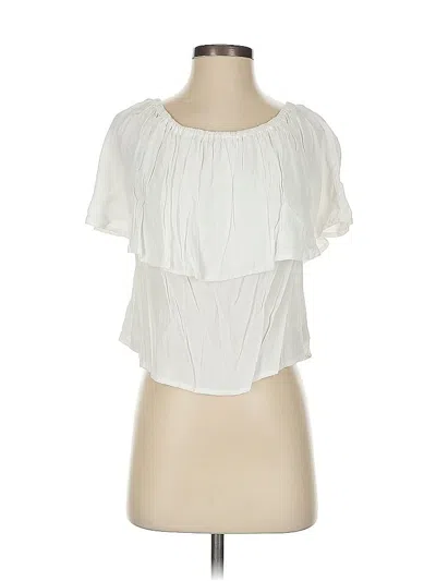 Pre-owned Holding Horses Short Sleeve Blouse In White