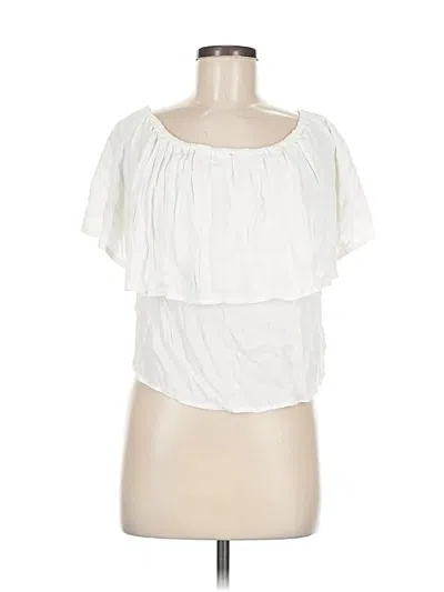 Pre-owned Holding Horses Short Sleeve Blouse In White