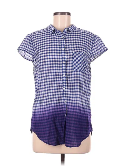 Pre-owned Holding Horses Short Sleeve Button Down Shirt In Purple
