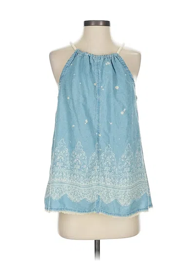 Pre-owned Holding Horses Sleeveless Blouse In Blue