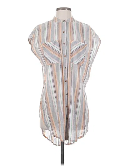 Pre-owned Holding Horses Sleeveless Button Down Shirt In Silver