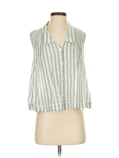 Pre-owned Holding Horses Sleeveless Button Down Shirt In White