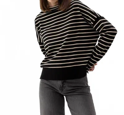 Holebrook Usa Hulda Turtleneck Sweater In Black/oyster In Multi