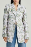 Holichic Demi Linen & Cotton Blazer In Purple