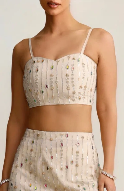 Holichic Isha Beaded Crop Camisole In White
