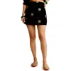 Holichic Nala Embroidered Velve Miniskirt In Black
