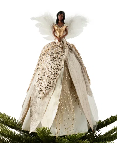 Holiday Lane Angels White & Gold With Feathers African-american Fairy, Created For Macy's In No Color