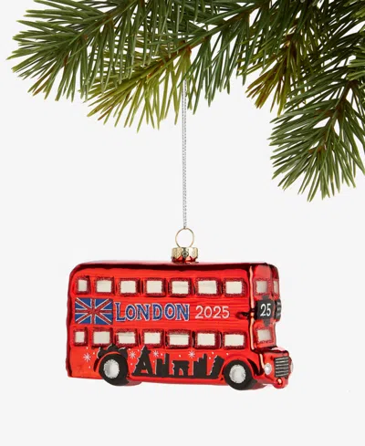Holiday Lane Around The World London 2025 Double-decker Bus Ornament, Macy's Exclusive In Transparent