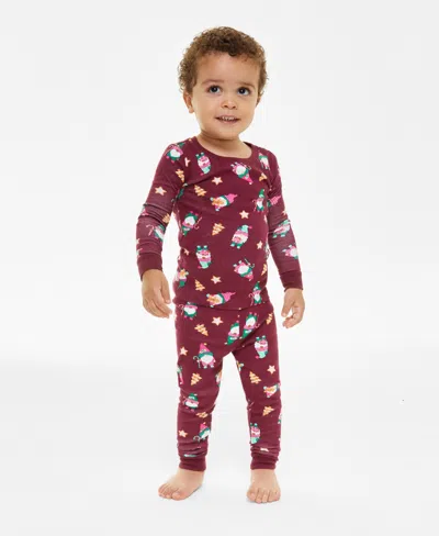 Holiday Lane Babies' Toddler Gnomes Cotton Snug Fit Matching Family Pajamas Set, Created For Macy's In Gnomes Red