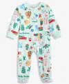 Holiday Lane Baby Cotton Holiday Village Coveralls, Macy's Exclusive In Multi