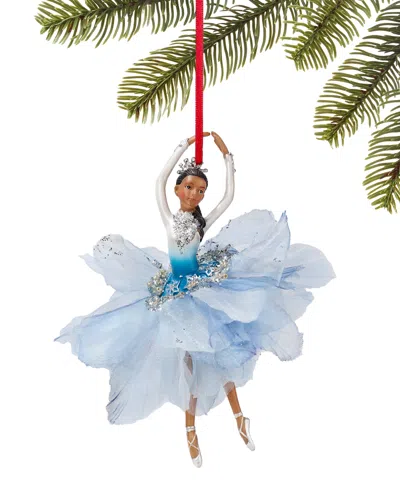 Holiday Lane Ballet Dancing African American Ballerina In Blue Ornament, Exclusively At Macy's In No Color