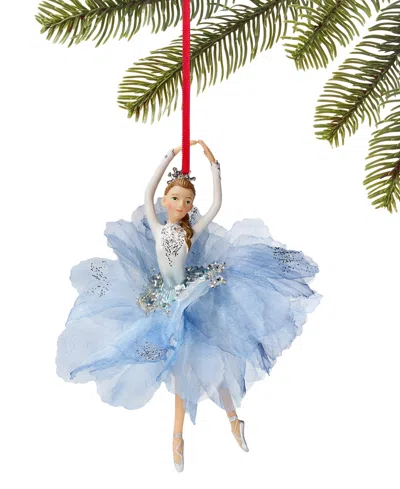 Holiday Lane Ballet Dancing Caucasian Ballerina In Blue Ornament, Exclusively At Macy's In No Color