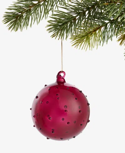 Holiday Lane Berry Tones Glass Clear Red Ball Ornament, Macy's Exclusive In Multi