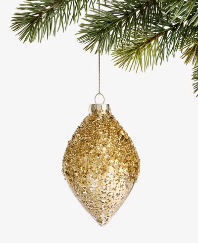 Holiday Lane Berry Tones Gold Glass Drop Ornament, Macy's Exclusive In Transparent