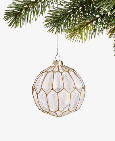 Holiday Lane Berry Tones Gold Molded Ball Ornament, Macy's Exclusive In Transparent
