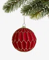 Holiday Lane Berry Tones Red Honeycomb Ball Ornament, Macy's Exclusive In Transparent