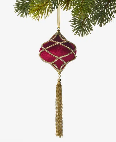 Holiday Lane Berry Tones Red Onion With Tassel Ornament, Macy's Exclusive In Transparent