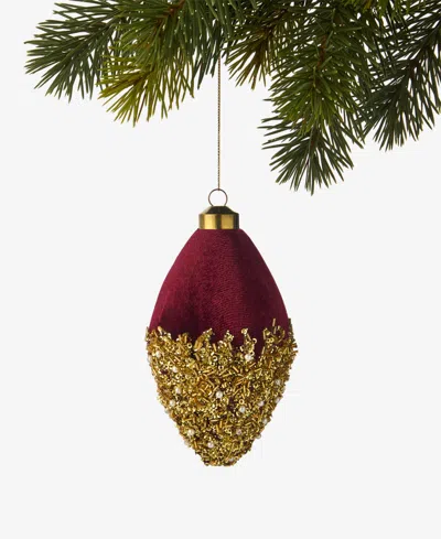 Holiday Lane Berry Tones Red Velvet Finial Ornament, Macy's Exclusive In Multi