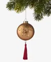 Holiday Lane Berry Tones Tasseled Gold Disk Ornament, Macy's Exclusive In Transparent