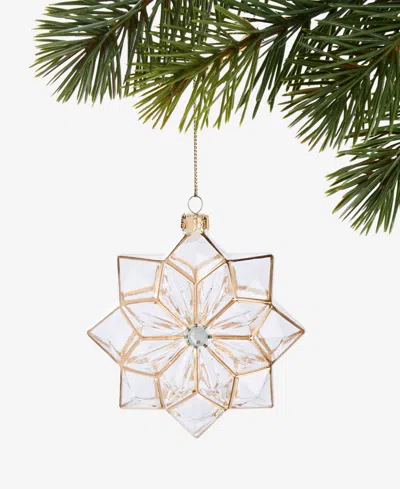 Holiday Lane Blessed Clear Glass Flower Ornament, Macy's Exclusive In Silver