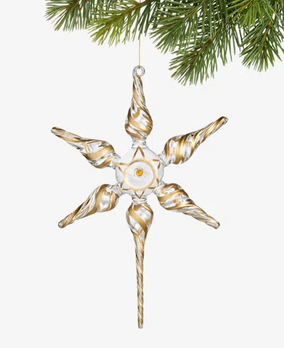 Holiday Lane Blessed Glass Gold-tone Striped Finial Ornament, Macy's Exclusive In Multi