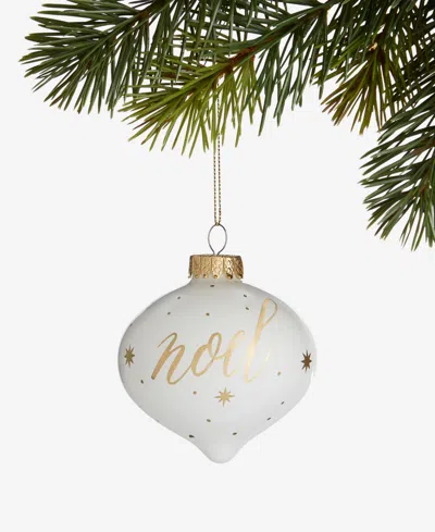 Holiday Lane Blessed Glass Noel 2025 Onion Ornament, Macy's Exclusive In White