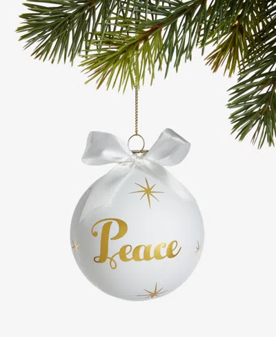 Holiday Lane Blessed Glass Peace 2025 Ball Ornament, Macy's Exclusive In Transparent