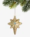 Holiday Lane Blessed Gold-tone Glass Star Ornament, Macy's Exclusive In Multi