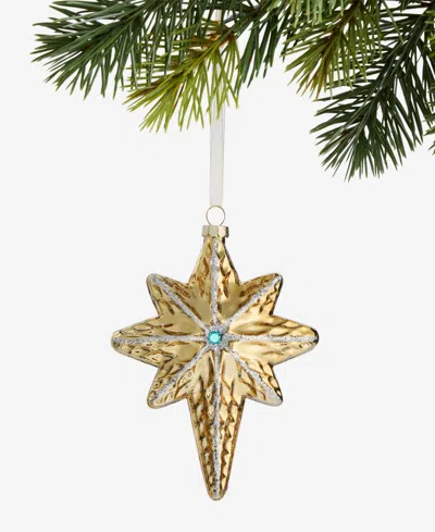 Holiday Lane Blessed Gold-tone Glass Star Ornament, Macy's Exclusive In Multi