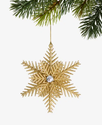 Holiday Lane Blessed Gold-tone Snowflake Ornament, Macy's Exclusive In Transparent