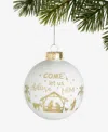 Holiday Lane Blessed White And Gold Nativity Ball Ornament, Macy's Exclusive In Multi
