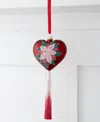 Holiday Lane Burgundy And Blush Heart Ornament, Exclusively At Macy's In No Color