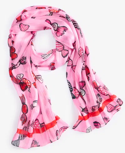 Holiday Lane Candy Oblong Scarf, Exclusively At Macy's In Pink