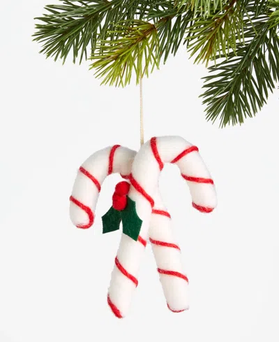 Holiday Lane Christmas Cheer Candy Canes Ornament, Macy's Exclusive In Transparent