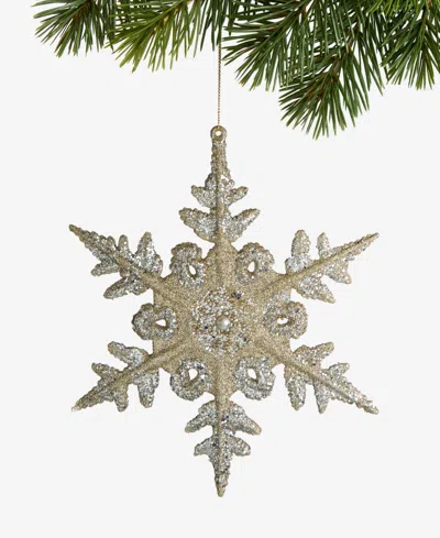 Holiday Lane Christmas Giltters Silver Snowflake Ornament, Macy's Exclusive In Gold