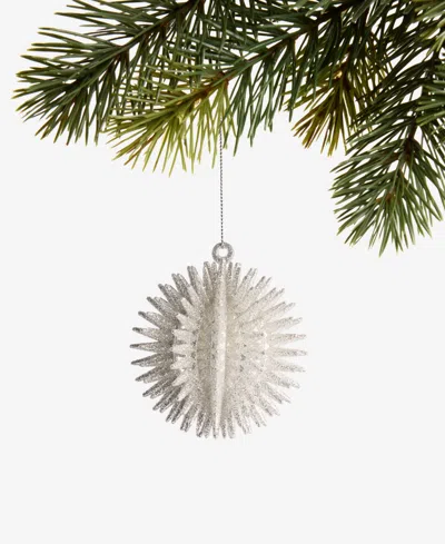 Holiday Lane Christmas Glitter Sparkling Spike Ball Ornament, Macy's Exclusive In Transparent