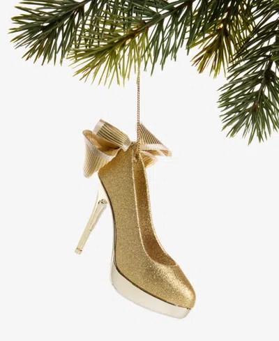 Holiday Lane Christmas Glitters Bow-trim Shoe Ornament, Macy's Exclusive In Transparent