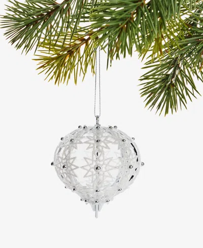 Holiday Lane Christmas Glitters Embellished Onion Ornament, Macy's Exclusive In Transparent