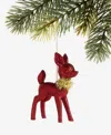 Holiday Lane Christmas Glitters Red Deer With Scarf Ornament, Macy's Exclusive In Red