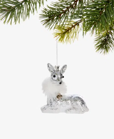 Holiday Lane Christmas Glitters Silver Reindeer Ornament, Macy's Exclusive In Transparent
