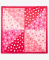 Holiday Lane Colorblock Hearts Square Scarf, Exclusively At Macy's In Pink